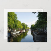 Carte Postale Bateaux maison sur le canal d'Amsterdam (Devant / Derrière)