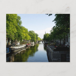Carte Postale Bateaux maison sur le canal d'Amsterdam