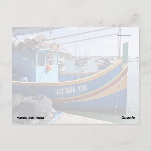 Carte Postale Bateaux Marsaxlokk (Dos)