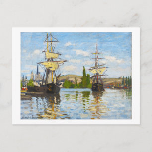 Carte Postale Bateaux naviguant sur la Seine à Rouen Claude Mone