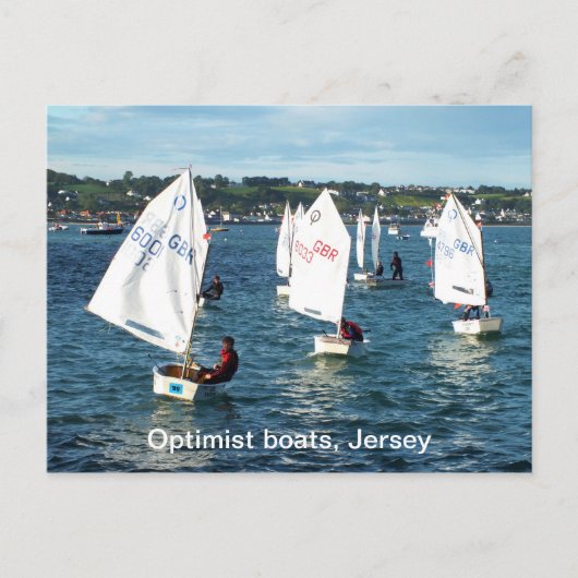 Carte Postale Bateaux optimistes à Jersey (Devant)