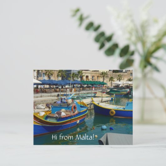 Carte Postale Bateaux peints Marsaxlokk (Debout devant)