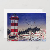 Carte Postale bateaux phare Hilton head Caroline du Sud (Devant / Derrière)