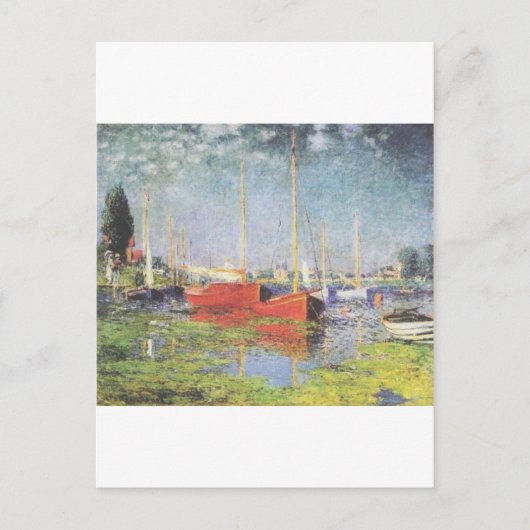 Carte Postale Bateaux rouges, Argenteuil, Claude Monet (Devant)