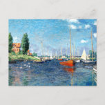 Carte Postale Bateaux rouges, Argenteuil, par Claude Monet,<br><div class="desc">Claude Monet peinture colorée - Bateaux rouges,  Argenteuil,  France</div>