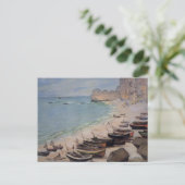 Carte Postale Bateaux sur la plage chez Etretat - Claude Monet (Debout devant)