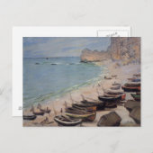 Carte Postale Bateaux sur la plage chez Etretat - Claude Monet (Devant / Derrière)