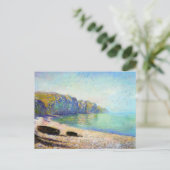 Carte Postale Bateaux sur la plage de Pourville, Low Tide Monet (Debout devant)