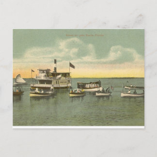 Carte Postale Bateaux sur le lac Eustis, Floride - 1910