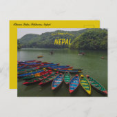 Carte Postale Bateaux sur le lac Phewa Pokhara Nepal (Devant / Derrière)
