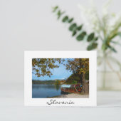 Carte Postale Bateaux touristiques dans le lac Bled en automne (Debout devant)