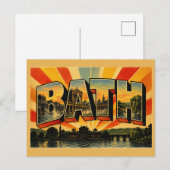 Carte Postale Bath Angleterre Art de Voyage Vintage (Devant / Derrière)