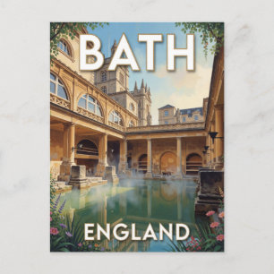 Carte Postale Bath Angleterre Scène des Thermes Romains