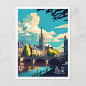 Carte Postale Bath England Vintage célèbre Travel Place (Devant)