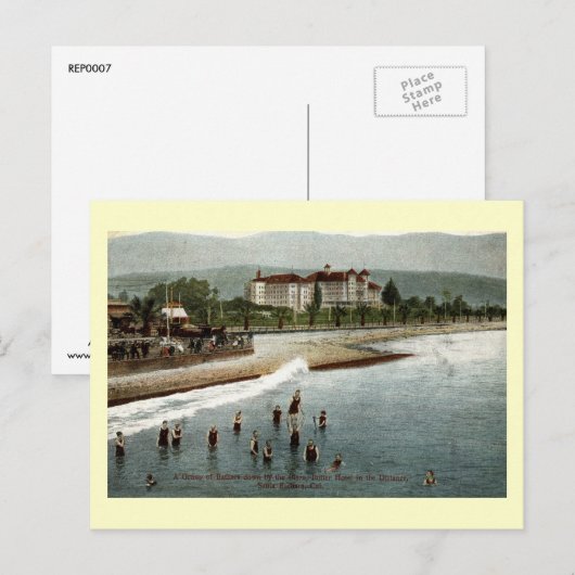 Carte Postale Bathers, Hotel Potter, Père Noël Barbara CA, 1908 (Devant / Derrière)