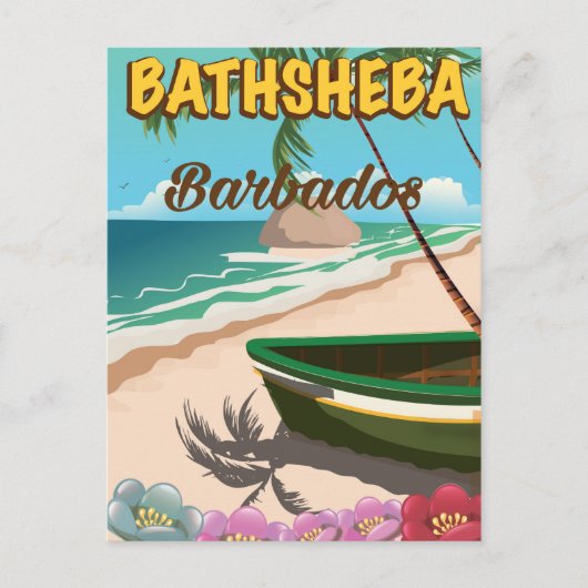 Carte Postale Bathsheba Beach Barbade affiche des vacances (Devant)