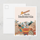 Carte Postale Batik Java Indonesia Travel (Devant / Derrière)