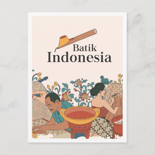 Carte Postale Batik Java Indonesia Travel (Devant)