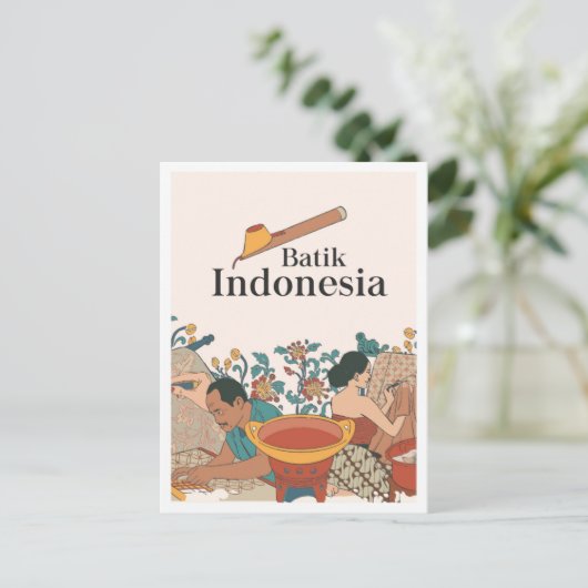 Carte Postale Batik Java Indonesia Travel (Debout devant)
