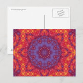 Carte Postale Batik Sunset Watercolor Mandala (Devant / Derrière)