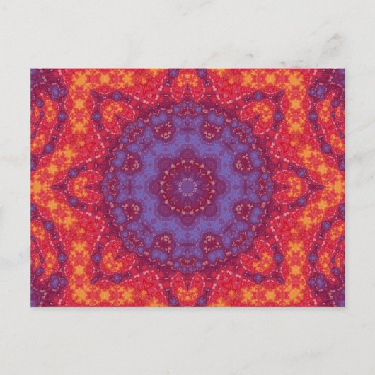 Carte Postale Batik Sunset Watercolor Mandala (Devant)
