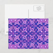 Carte Postale Batik tribal - nuances de pourpre (Devant / Derrière)