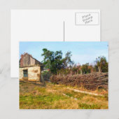 Carte Postale Bâtiment agricole traditionnel et clôture de bétai (Devant / Derrière)