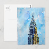 Carte Postale Bâtiment Chrysler de New York (Devant / Derrière)