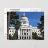 Carte Postale Bâtiment de capitol d'état de CA - Sacramento (Devant / Derrière)