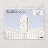 Carte Postale Bâtiment de capitol d'état du Wisconsin à Madison (Dos)