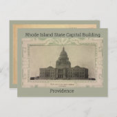 Carte Postale Bâtiment de la capitale de l'État de Rhode Island  (Devant / Derrière)