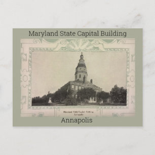 Carte Postale Bâtiment de la capitale de l'État du Maryland 1908