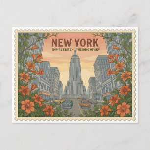 Carte Postale Bâtiment de l'Empire State de New York à ciel ouve