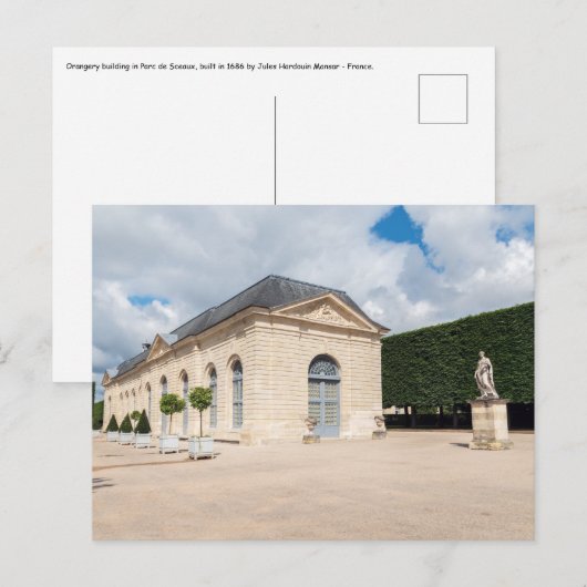 Carte Postale Bâtiment de l'orangerie dans le Parc de Sceaux - F (Devant / Derrière)