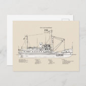 Carte Postale Bâtiment de soutien USCG Fir wlm-212 - SBD (Devant / Derrière)