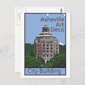 Carte Postale Bâtiment de ville, Asheville (Devant / Derrière)