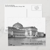 Carte Postale Bâtiment des Beaux-Arts, 1893 Exposition Columbia (Devant / Derrière)