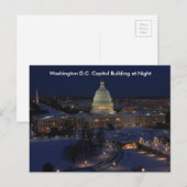 Carte Postale Bâtiment du Capitole de Washington D.C. par une nu (Devant / Derrière)