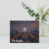 Carte Postale Bâtiment du Capitole de Washington DC la nuit (Debout devant)