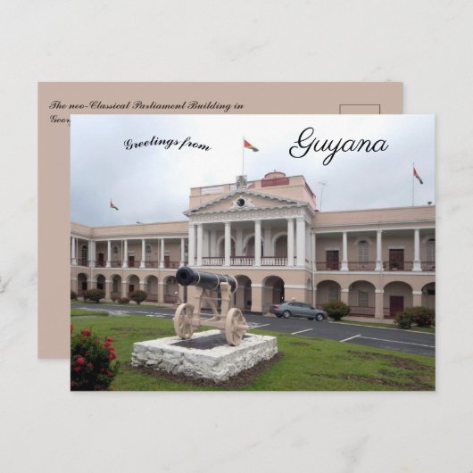 Carte Postale Bâtiment du Parlement à Georgetown Guyana (Devant / Derrière)