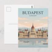 Carte Postale Bâtiment du Parlement de Budapest Hongrie (Devant / Derrière)