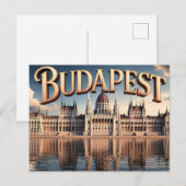 Carte Postale Bâtiment du Parlement hongrois à Budapest (Devant / Derrière)