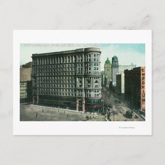 Carte Postale Bâtiment Flood depuis les rues Market et Mason (Devant)