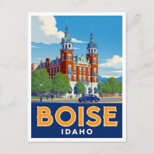Carte Postale Bâtiment Historique de Boise Idaho Art Vintage
