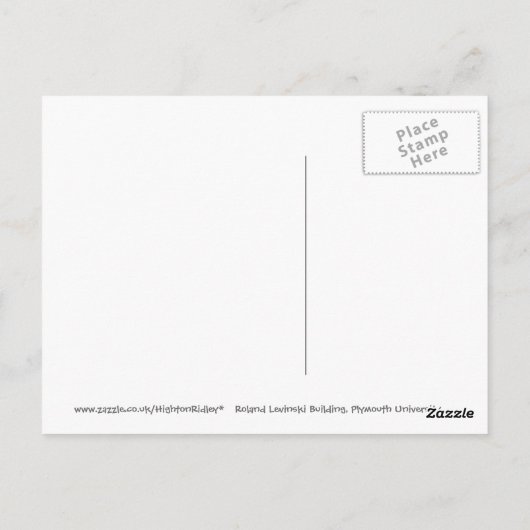 Carte Postale Bâtiment Roland Levinsky, Université de Plymouth (Dos)