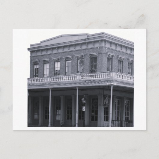 Carte Postale Bâtiment vintage simple noir et blanc (Devant)