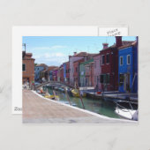 Carte Postale Bâtiments à Burano, Venise (Devant / Derrière)