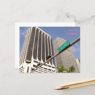 Carte Postale Bâtiments blancs palmiers Miami Floride voyage
