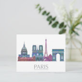 Carte Postale Bâtiments couleur Paris Skyline (Debout devant)
