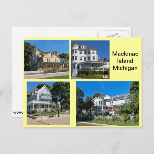 Carte Postale Bâtiments d'île de Mackinac (Devant / Derrière)